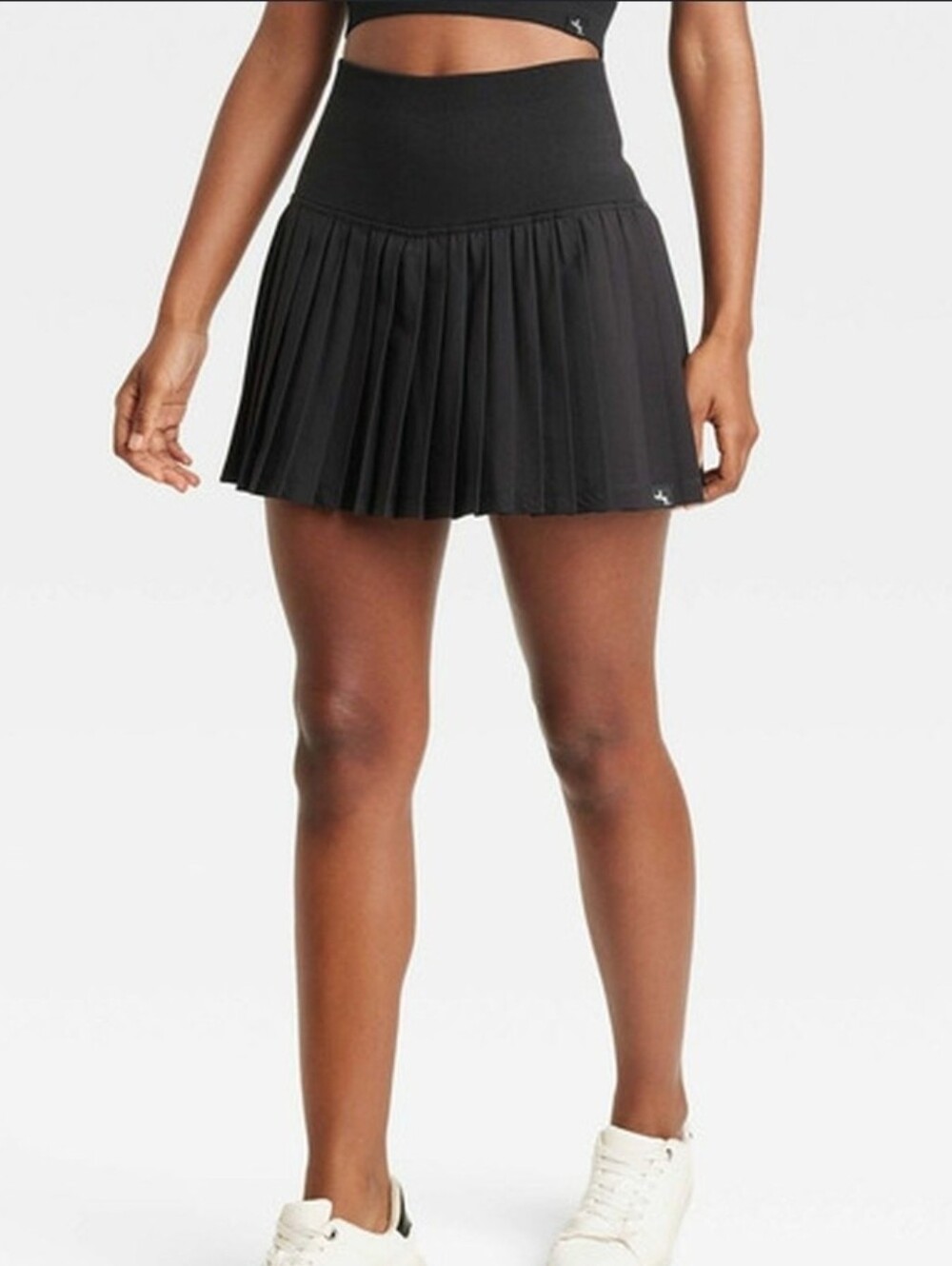 JoyLab Black Pleated High-Waist Mini Skort